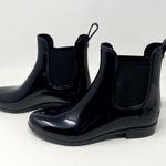 Sam Edelman Tinsley Black Glossy Ankle Chelsea Classic Preppy Rain Boots 7 Photo 3