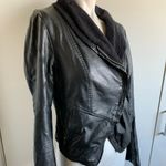Free People moto vegan leather asymmetrical zip black size 0 jacket Photo 1