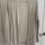 Gap Beige Open Knit Cardigan | Lightweight Long Pocket Sweater Photo 0
