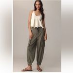 Anthropologie Pilcro Ditsy Embroidered Cargo Pants Basil Green Size L NEW Photo 11