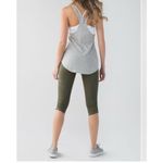 Lululemon  Olive Green High Rise Crop Leggings Ruched Bottoms Athleisure‎ Photo 2