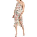 Hemant and Nandita  Olivia Sage Green Floral Midi Dress Small Womens Cocktail Photo 11