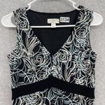 Loft Ann Taylor Women's Dress Sleeveless Black Size 0 V Neck A Line Brush stroke Photo 11