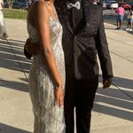 Alglistt Silver Sparkly Prom Dress Photo 1