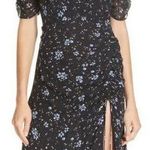 Nicholas Floral Silk Slit Leg Knee Length Dress 0 Blue Photo 0