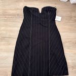 ZARA strapless mini pinstripe black dress Photo 2