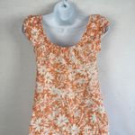 Blu Pepper Orange Daisy Print Button Front PuffSleeve MiniDress Sundress Small Cottagecore Photo 4