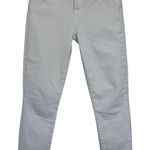 Paige  Cindy Crop White Denim Jeans Raw Hem High Rise Size 26 Stretch Photo 0