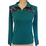 Champion  Blue Pink Blurred Workout Top Sleeve C9 Size Juniors Large Teal Running Photo 0
