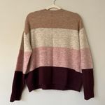 H&M Beige Pink Color Block Striped Knit Sweater Photo 7