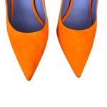 Victoria Beckham  Women’s Point Toe Orange Suede Purple Interior Stiletto Heels Photo 3