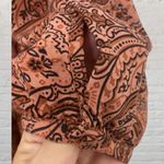 Lucky Brand  Rust Orange Paisley Babydoll Dress M Boho Flowy Tiered Photo 8