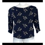 Jun & Ivy White Embroidered Floral Blouse Size S 3/4 Sleeve Boho Top Photo 5