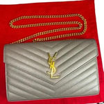Yves Saint Laurent YSLwalllet on chain wok Gray Photo 0