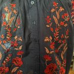 Tru Self .Dark Blue Blouse with Red Embroidery Photo 4