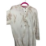 ZARA  Dress Womens M White Brown Tie Dye Boho Festival Asymmetrical Midi Photo 4
