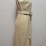 Vintage 90's Bushwacker khaki linen blend belted sheath dress size 8 Photo 1