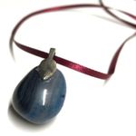 Boho necklace blue polished gemstone handmade uni Photo 4