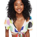 Desigual NWT Rebecca Makaroff‎  Miami  tie front blouse sz small Photo 0