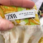 ZARA Yellow & Green Retro Floral Chino Shorts Womens M Photo 4
