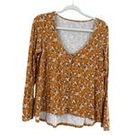 American Eagle Outfitters Gold Floral Button Blouse Photo 8