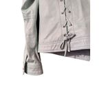 Patricia McCoy collectoin Lace Up Leather Jacket Mint Green Moto Style Size XXS Photo 3