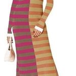 Striped Sweater Dress Pink Size L Photo 0