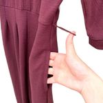 Anthropologie Sutton Ponte Jumpsuit v-neck purple plum textured pleated batwing Photo 10