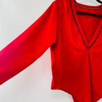 Good American NEW  Low Down Bodysuit Red Black Net Accent Sz 5 US XXL Minimalist Photo 8