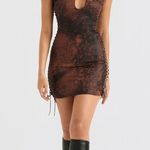 House Of CB NWT Daphne Lace Up Mini Dress Photo 0
