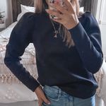 Stella & Dot Black Puff Sleeve Crewneck Photo 0