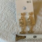 Gap : Pearl/ Gold Tone Champagne Glass Earrings- New Years Photo 6