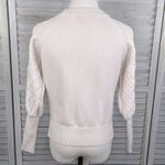 Premise  Cable Knit Sweater w Lantern Sleeves Cream-XS Photo 1