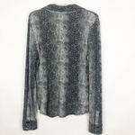Adrienne Vittadini  Button Down Snake Print Top Size L Photo 5
