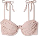 Shade & Shore Women's Shoulder Tie Shirred Underwire Bikini Top 34B / New with Tag Photo 2