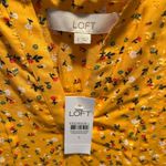 Loft Yellow Floral Dress Ruffle Hem Short Sleeve Size Small Photo 2