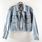 Abercrombie & Fitch Cropped Denim Jean Trucker Jacket Blue Small Photo 1