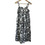 Loft  Firework Print Tiered Square Neck Linen Blend Midi Dress Sz S Photo 3