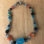 Glass Beaded Bracelet Handmade Vintage One of kind Photo 2