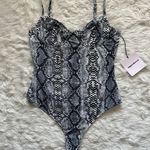 superdown Sara Underwire Bodysuit Adjustable Straps White Snake S NWT New Photo 2