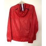 Tommy Hilfiger  Red Hooded Windbreaker Full Zip Side Pockets Lightweight Sz M Photo 1