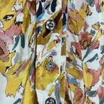 POL  Boho Floral Patchwork Button Front Cream Multicolor Peasant Top Size Small Photo 10
