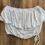 Abercrombie & Fitch Pastel Blue Striped Tube Top Size Small Photo 0