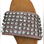 Tahari Lindona Rhinestone Studded Bling Slide Sandal 10 Faux Leather Stunning Photo 2