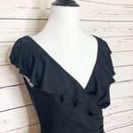 White House | Black Market WHBM Ruffled V Neck Sleeveless Dress Size 4 Photo 6