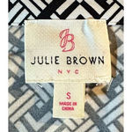 Julie Brown NYC Geometric Wrap Dress Surplice Tie Knee Length S Black/White Photo 3