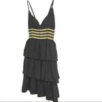 AKA Y2K black & gold tiered silk mini dress XS/S Black Photo 1