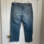 7 For All Mankind high rise straight leg cutoff jeans blue denim size 18 Photo 2