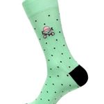 Soxfords Green Black Choco Chip Mints Polka Dot Over the Calf Long Socks Photo 2