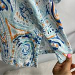 Chico's  paisley v-neck tee t-shirt womens Size 3 (XL) blue short sleeve beach Photo 3